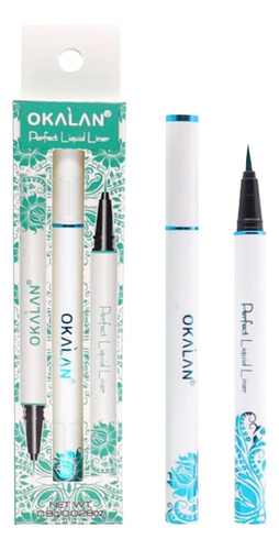 Delineador Fino Larga Duracion Resistente Al Agua Okalan® Color Green - Verde Efecto Impermeable