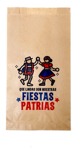 Bolsas / Sacos Kraft Personalizados Fiestas Patrias (10u.)