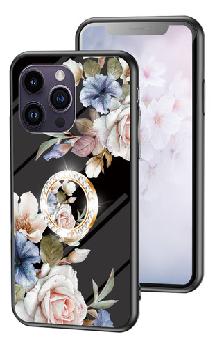 Funda De Silicona Para Huawei Serie Y7: Anillo, Silicona Líquida, Flor, A Prueba De Golpes