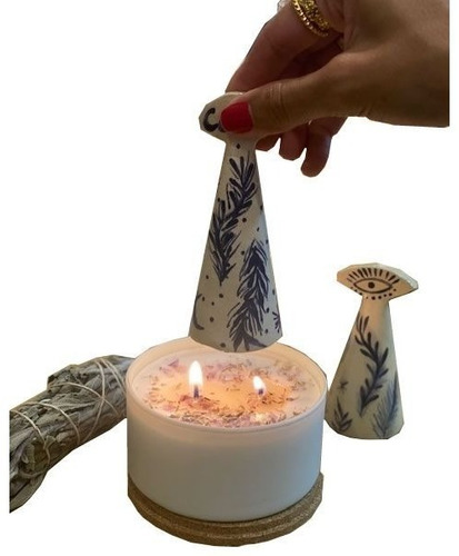 Apaga Velas Ceramica Cono Apagador Vela Hermoso Diseño Calma