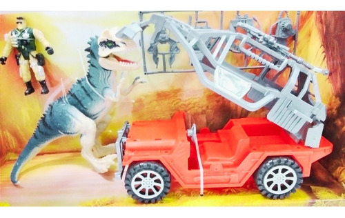Imagen 3 de 6 de Set De Dinosaurio C/ Cuatriciclo + Figura Soldado Access Ed