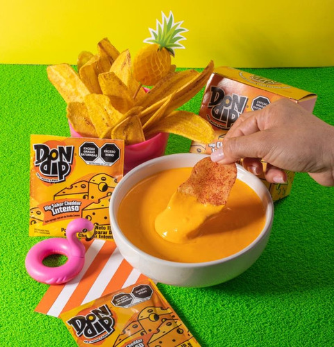 Dip En Polvo 8 Sobres 15g C/u Sabor Cheddar Intenso Don Dip