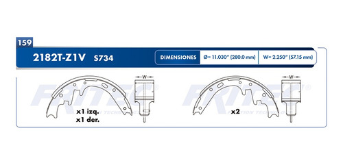 Balatas Tambor Ram 1500 Fritec 2001 5.9l Dodge