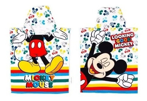 Poncho Toalla Capucha Microfibra Piñata Mickey Mouse