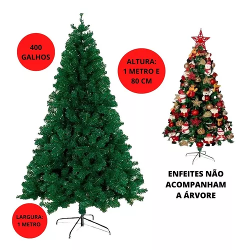 Árvore de natal artificial modelo balsâmico de 1,80 cm