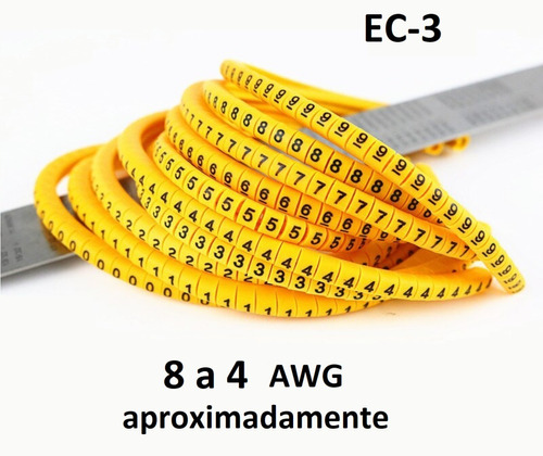 Marcador Para Cables Números 0-9 Paquete Con 500 Pzs Ec-3