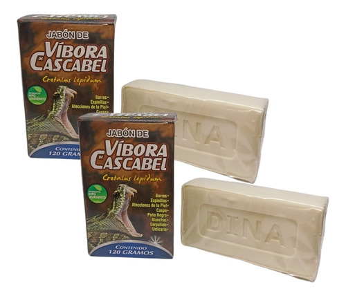 Jabon De Vibora De Cascabel 2 Pack 120g C/u Acne Paño Caspa 