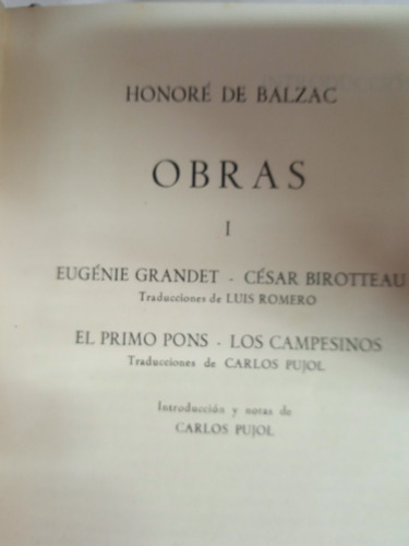 Obras Vol 1.... Honoré De Balzac