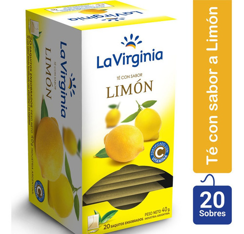 Te En Saquitos Limon Con Vitamina C La Virginia X20 Sobres