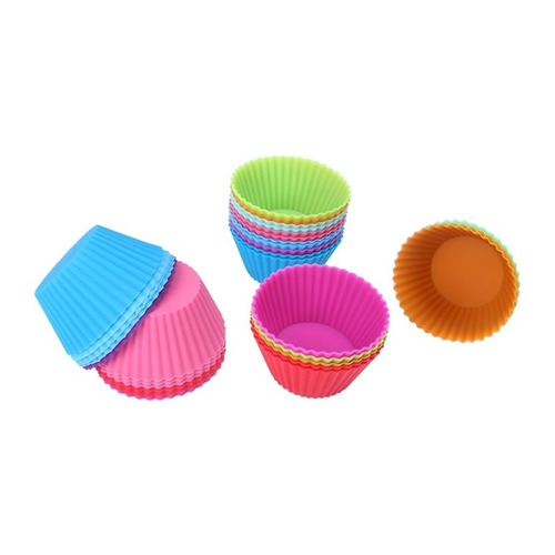 48pcs. Forminha Para Mini Cupcake Muffin - Forma De Silicone Cor Diversas