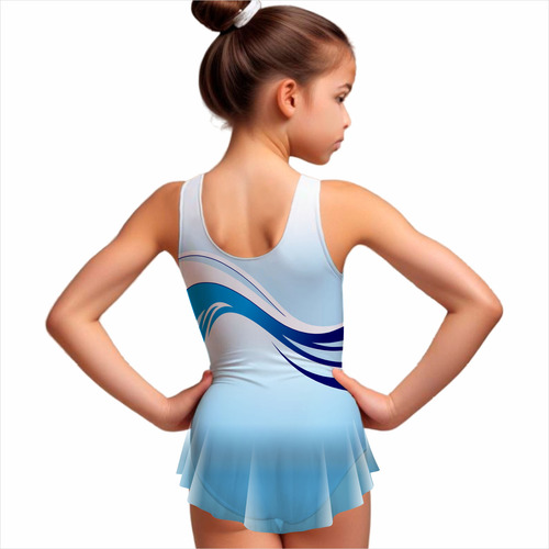 Kit 17pç Collant Ginástica Artística Personalizado Com Saia