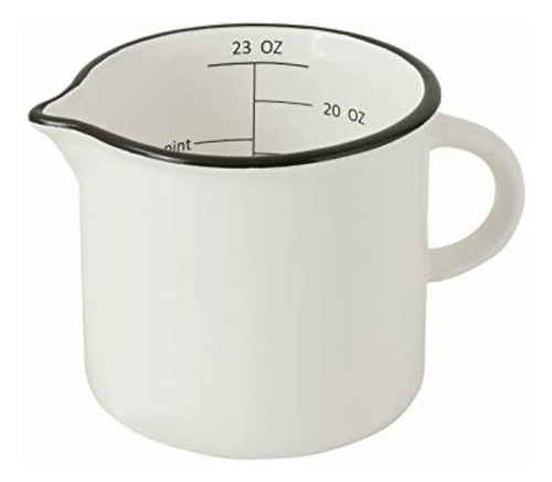 Creative Co-op Df0269 Large White Stoneware Measuring Cup