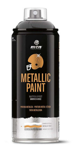 Pintura Metalizada En Spray Color Negro Marca Mtn