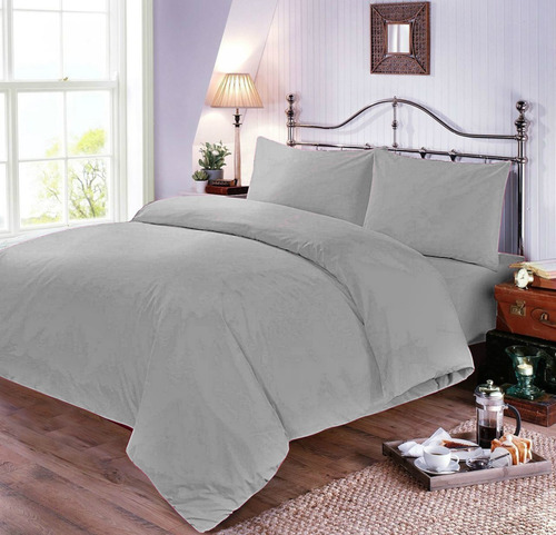 Imagen 2 de 2 de Duvet Doble Gris + Plumón + Fundas 4 Pzas