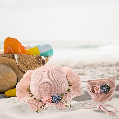 Sombrero De Sol Para Niños, Gorro De Playa, Bolso De Mano