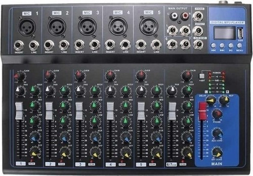 Imagen 10 de 10 de Mixer Profesional Ross Paf-7 8canales Usb Y Bluetooth Delay