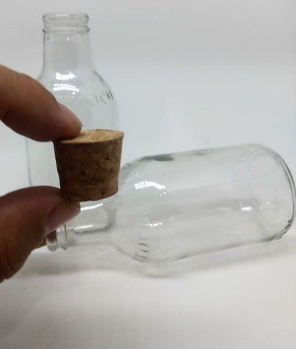 Imagem 6 de 6 de Garrafa Coquinho 200 Ml Vidro Kit - 100 Unidades Com Rolha
