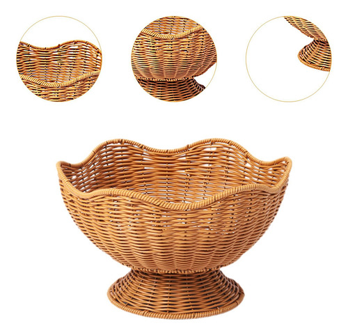 Cesta De Bocadillos, Canasta De Pan Con Tazón De 25x14cm