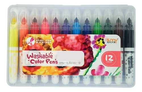 Plumones De Colores Jumbo Lavables Preescolar Niños 12pz
