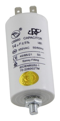 Capacitor De Marcha 14 Uf 450 Vac Marca Eagle  Con Tornillo