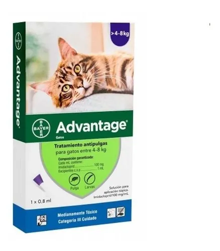 comprar Pipeta Antipulgas Gato - Advantage 4 A 8 Kilos Mh
