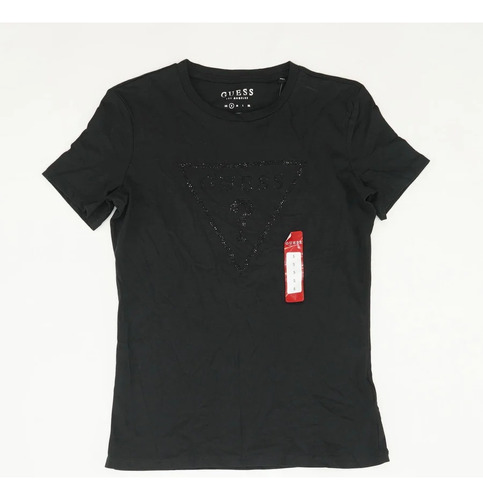 Guess Ropa Negra Lisa Con Cuello Redondo Para Mujer Talla S