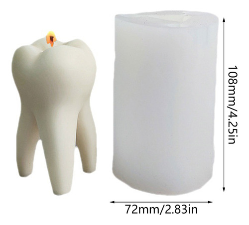 Vela 3d Para Decoración De Dientes, Molde De Silicona, Resin