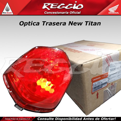 Optica Trasera Honda New Cg Titan 150 Origina - Reggio Motos
