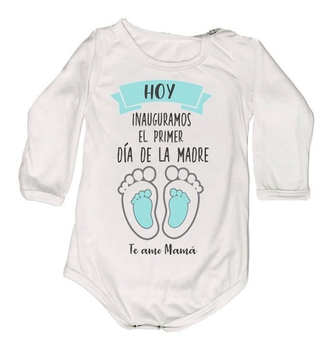 Body M/corta Frase Mi Primer Dia De Madre Mama Personalizado