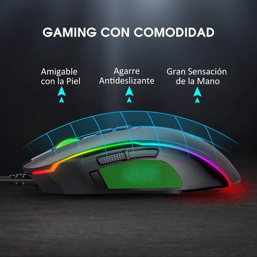 Imagen 6 de 8 de Victsing Mouse Gaming 8 Botón Programable Retroalimentación