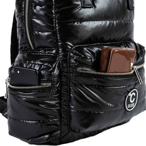 Mochila Urbana Termica Impermeable Celsius Dubai Maternal Color Negro Metalizado Diseño De La Tela Lisa