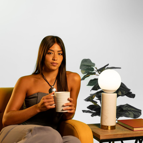 Ozarke Lámpara De Mesa Led De Mármol Moderna Luz De Lectura