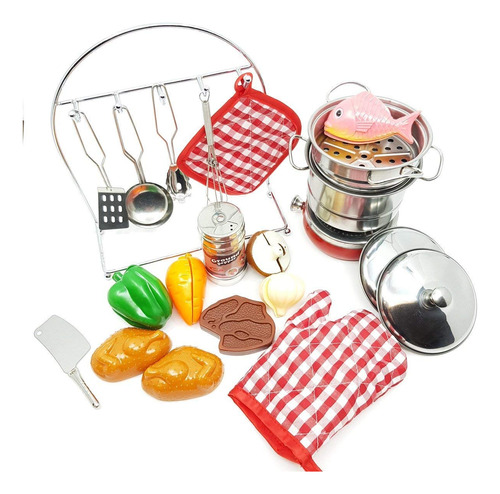 Set De Juego Utensilios De Cocina 23 Pcs Para Niños Y Niñas