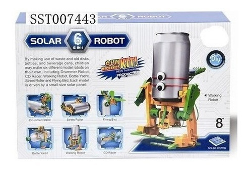 Juego Solar Troquelar Y Armar Motor Y Panel Solar Lata Robot