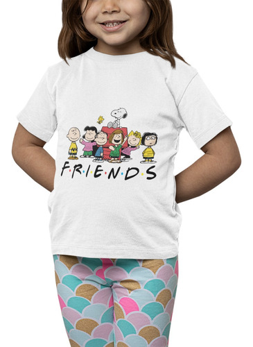 Polera Niña Snoopy Charlie Brown Friends Estampado Algodon