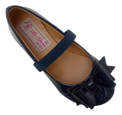 Zapato Zapatilla Valerina Flats Para Niña Charol Con Moño