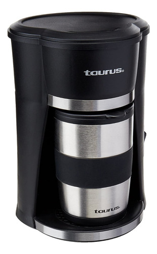 Cafetera Personal Taurus Sedna Negra Con Termo Incluido Color Negro/plata