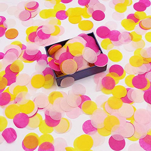 Mesa Redonda Papel Seda Rosa Amarilla Mixta 1  Punto Confeti