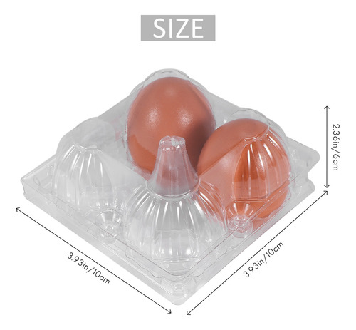 50 Cajas De Plástico Para Huevos De Gallina Transparentes A
