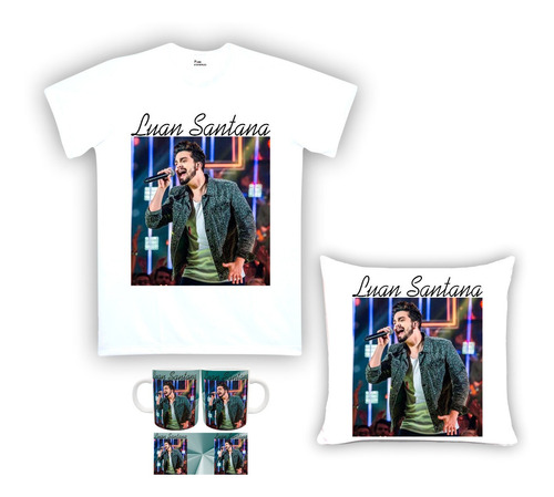 Imagem 1 de 2 de Kit Camiseta, Almofada E Caneca Luan Santana 02