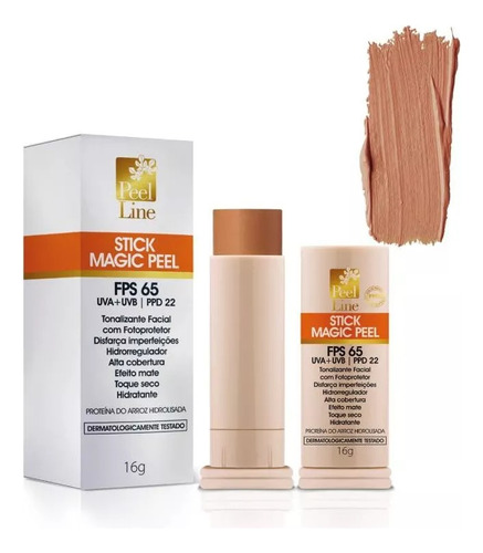 Base de maquiagem em bastão Peel Line Protetor Solar Stick Stick Magic Peel tom todo tipo de pele - 16g