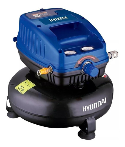 Compresor de aire mini eléctrico portátil Hyundai HYAC12 12L 0.3hp 220V negro/azul