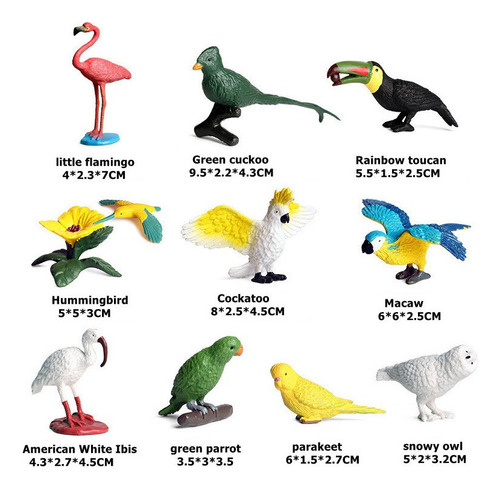 * Realista Aves Vida Silvestre Mini Models Playa Juguete