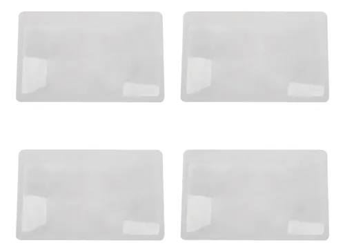 Lupa De Bolsillo Tipo Tarjeta - Pack De 5 Unidades - Lente Fresnel 3x Aumento - Transparente