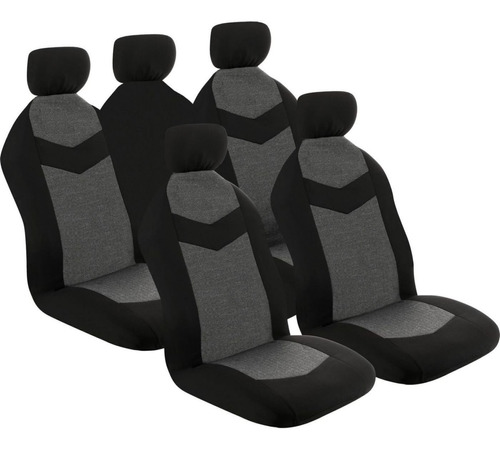 Kit Cubreasiento Tela Negro Gris Autostyle