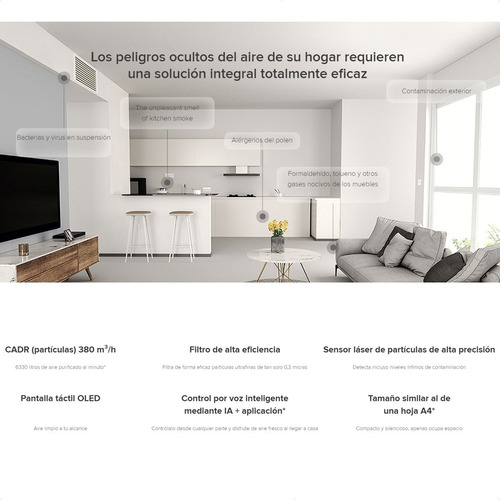 Xiaomi Mi Air Purifier 3h, Purificador De Aire Inteligente