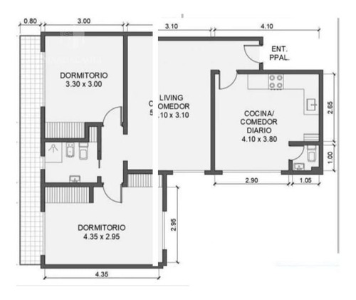 Imagen 22 de 23 de Departamento De Tres Ambientes En Almagro