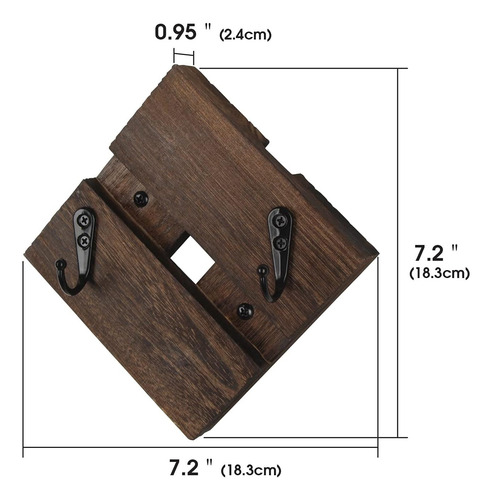 Ganchos De Pared Rústicos Colgar, Pack De 4, Percheros...