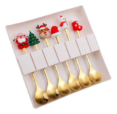 6 Piezas De Cubiertos Navideños, Cucharas De Estilo D