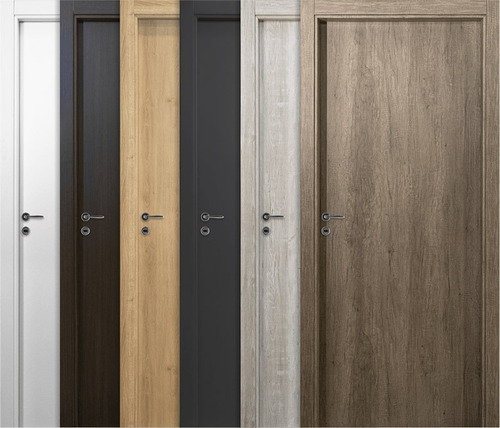 Imagen 3 de 10 de Puerta Placa Oblak Tekstura Gris Nevada 80x200 M/madera